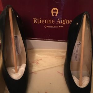 Etienne Aigner Black Leather Heels